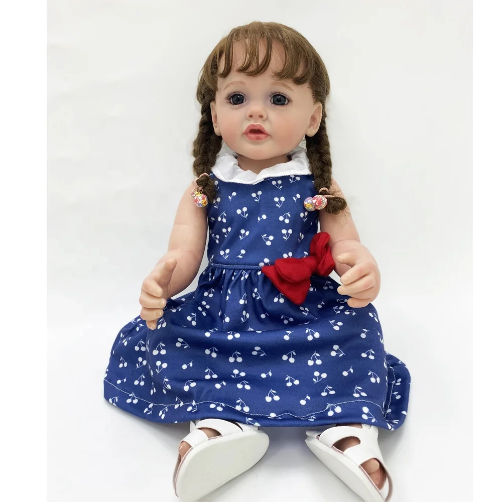 Simulation 22 Inches Lifelike Reborn Baby Dolls for 3+ Year Old Girls Long  Hair Pretty Baby Dolls for Sell