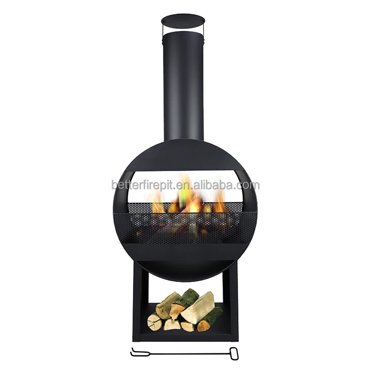 Modern Outdoor Wood Burning Fireplace Modular Steel Chimney Fire Pit