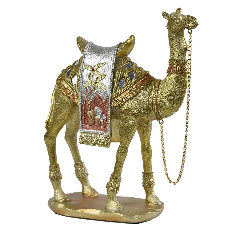 Luxury Home Decor Modern Resin Camel Statue Camel Art Sculpture Decorative Objects for Living Room Tabletop Ornament