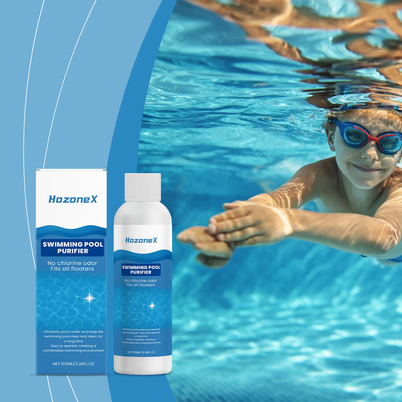 HozoneX Pool Water Purifier, Fast-Dissolving Clarifier for Swimming ...
