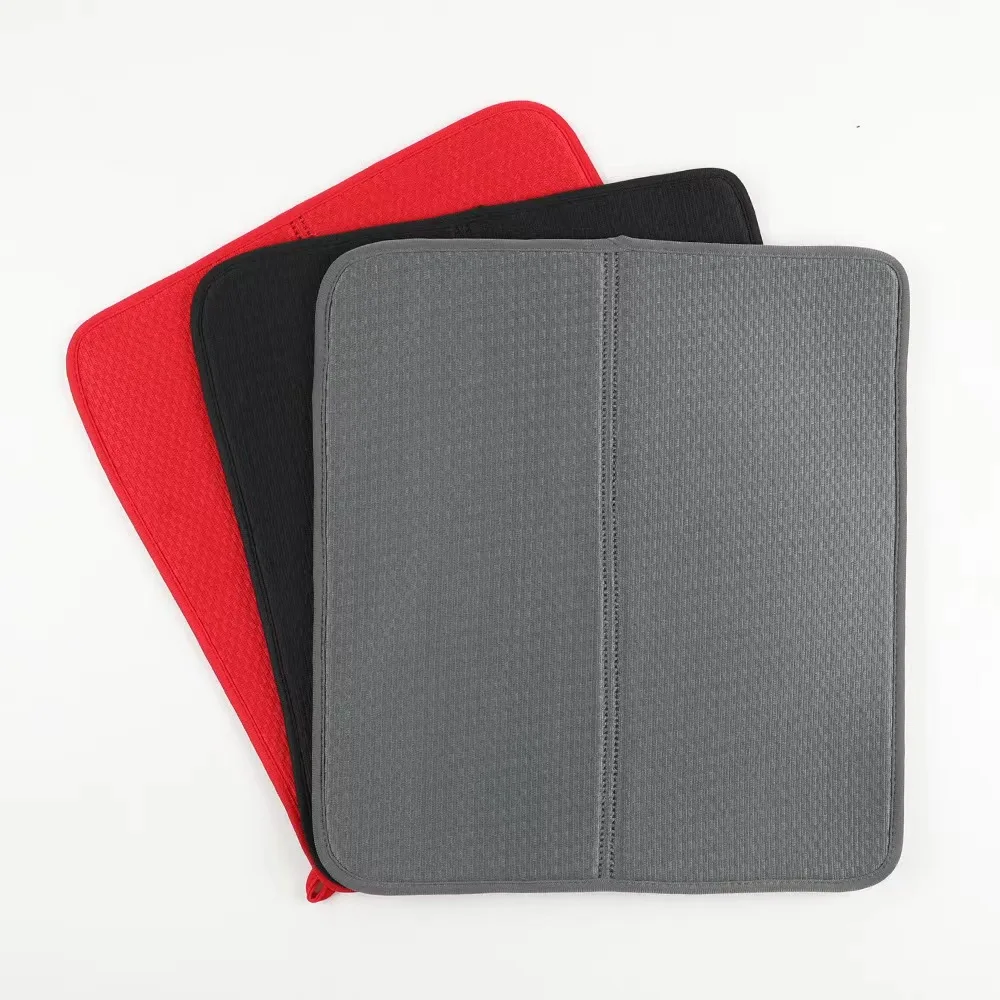 Reversible Microfiber Dish Drying Mat Black For Kitchen Buy Kitchen Mat,Mat Black,Microfiber