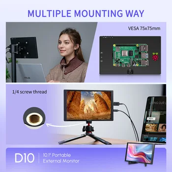 FEELWORLD D10 Plug-and-Play Laptop External Screen, Boot Screen Customization, FHD 1920x1200 Resolution, Factory Direct detail image