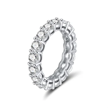 RINNTIN SR167 Hot Selling Women Jewelry Wholesale Cubic Zircon Wedding Band 925 Silver Diamond Rings