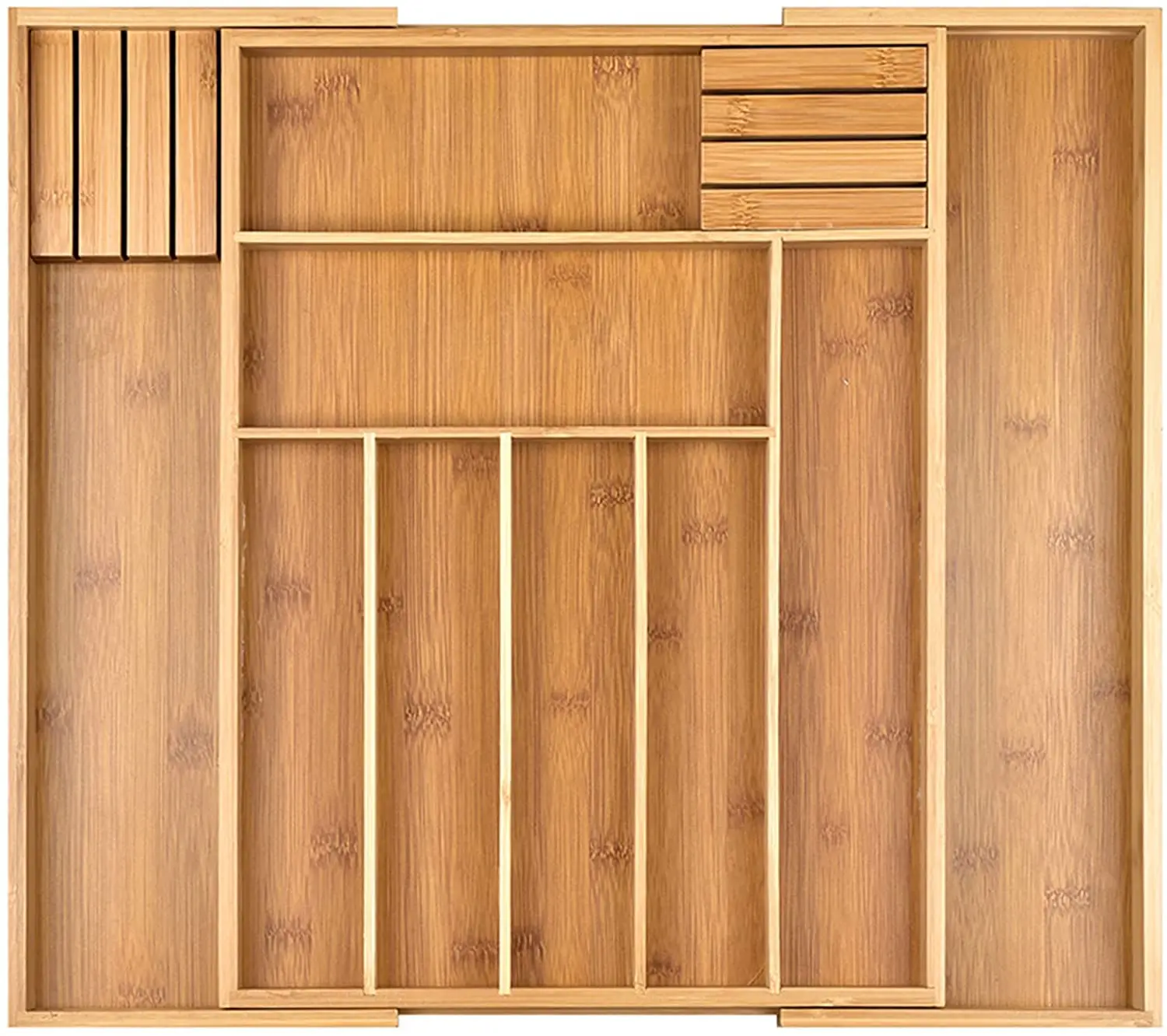 Wholesale Bamboo Expandable Cutlery Drawer Organizer Utensil Organizer for Kitchen