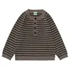 Maglione a righe con bottoni frontali 23fub - spesso