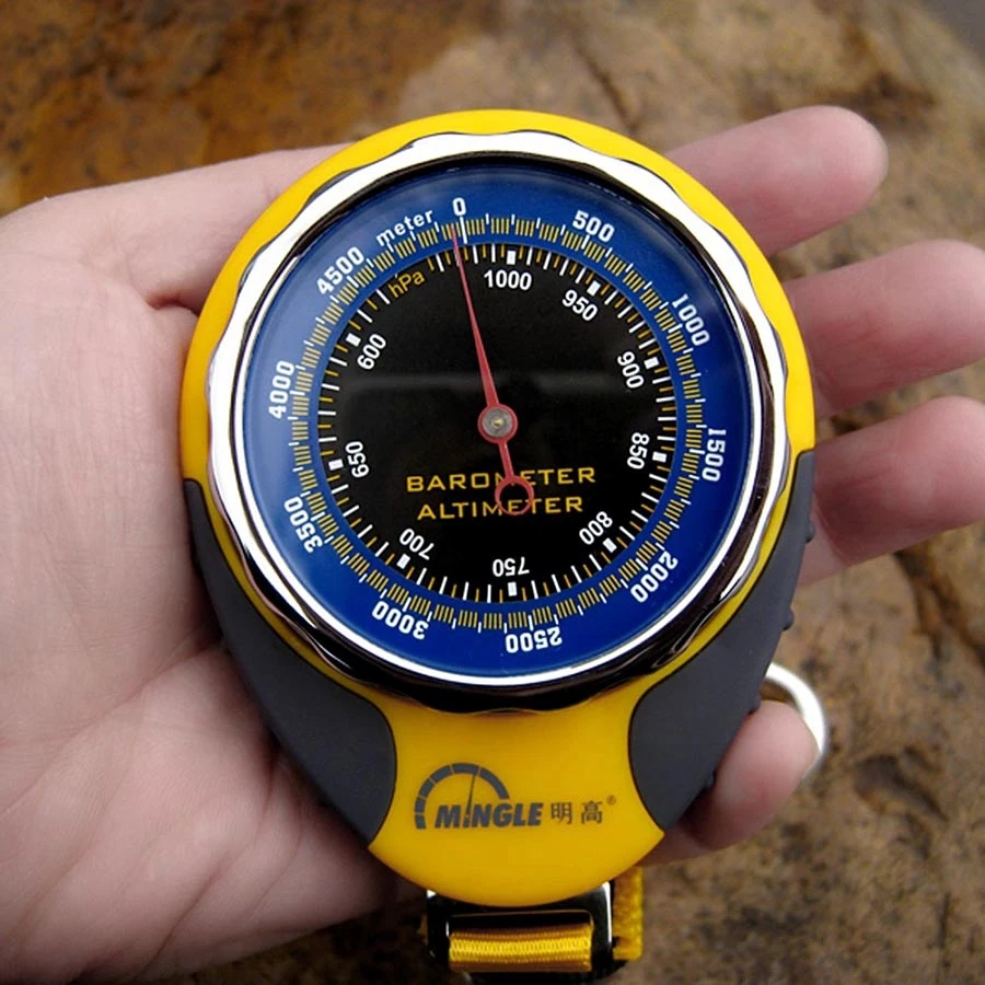 Altimeter with compass, barometer, and thermometer features1