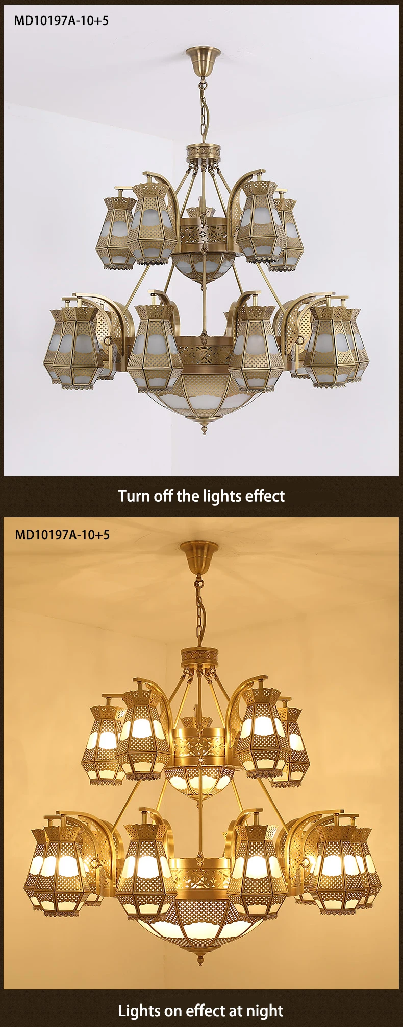 Luxury Branch Copper Chandelier Handmade