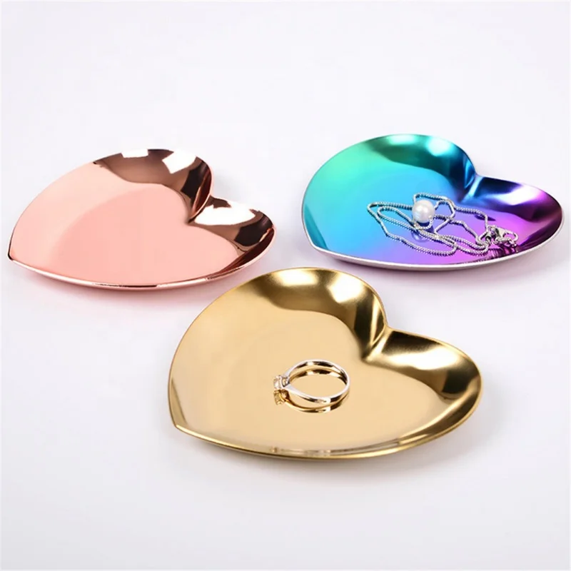 Wholesale Gold Stainless Steel Jewelry Display Tray Heart Shape Metal  Storage Mirror Tray Dessert Dish - Buy Gold Trinket Dishes Metal Ring  Dishes,Heart Shaped Jewelry Dish Tray,Custom Stainless Steel Jewelry Tray  Product