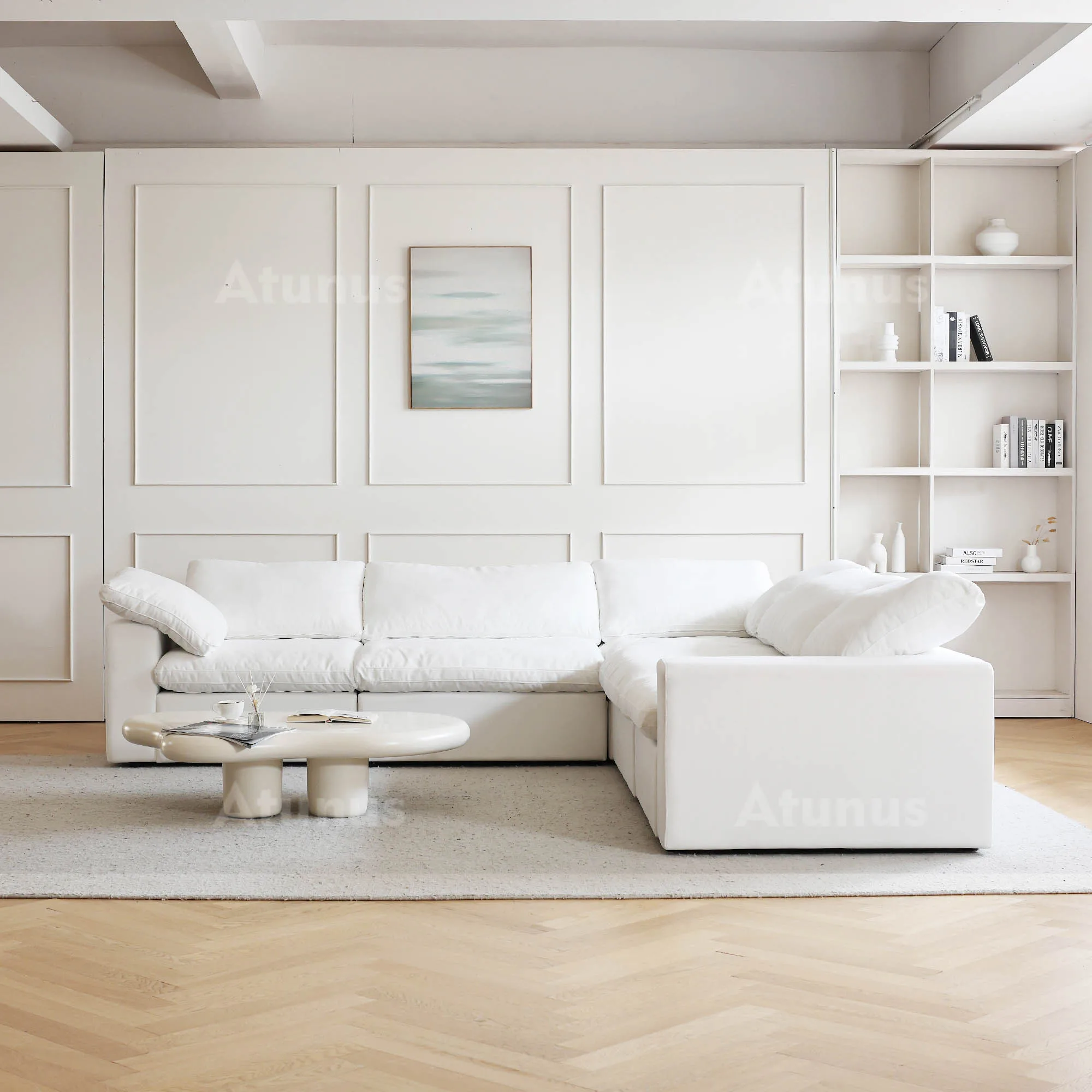 ATUNUS USA in Stock Drop Shipping Modern Sofa Living Room Furniture Nordic White Cloud Modular Sectional Couch Sofa Sets