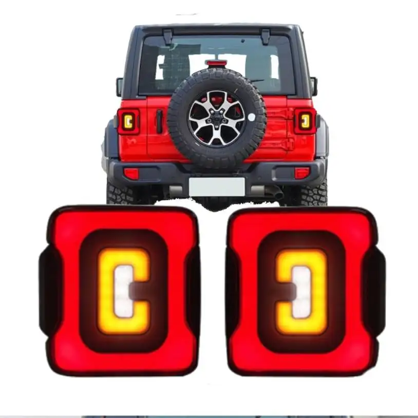 مصباح خلفي Led خلفي لسيارة Wrangler JK JKU 2007-2017 الضوء الخلفي مع أضواء الفرامل عكس أضواء إشارة الانعطاف