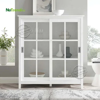Modern Design Buffet Storage Cabinet Sideboard Dining Room White Solid Wood Buffet Sideboard Cabinet