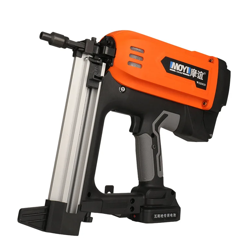 Pneumatic nail gun for concrete door and window installation for