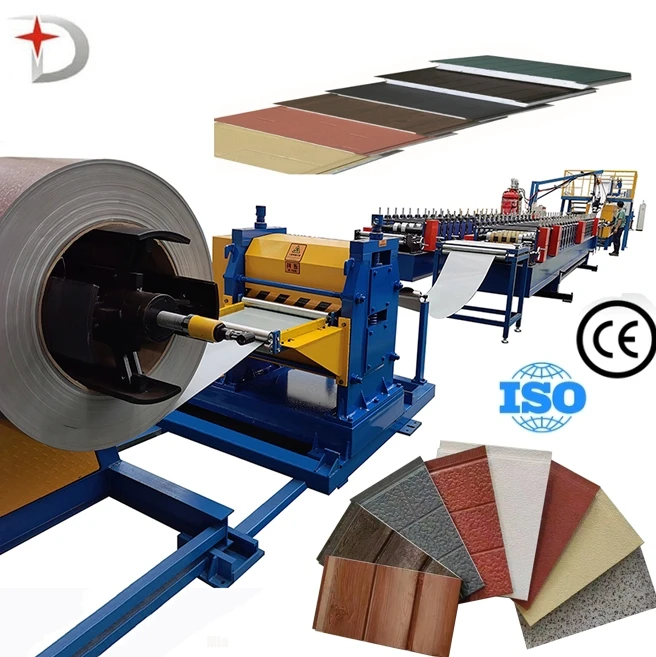 Decorative Exterior Wall Cladding Sandwich Panels Machinery 3D Appearance Metal Siding Making Machine PLC Control Gear Bearing
