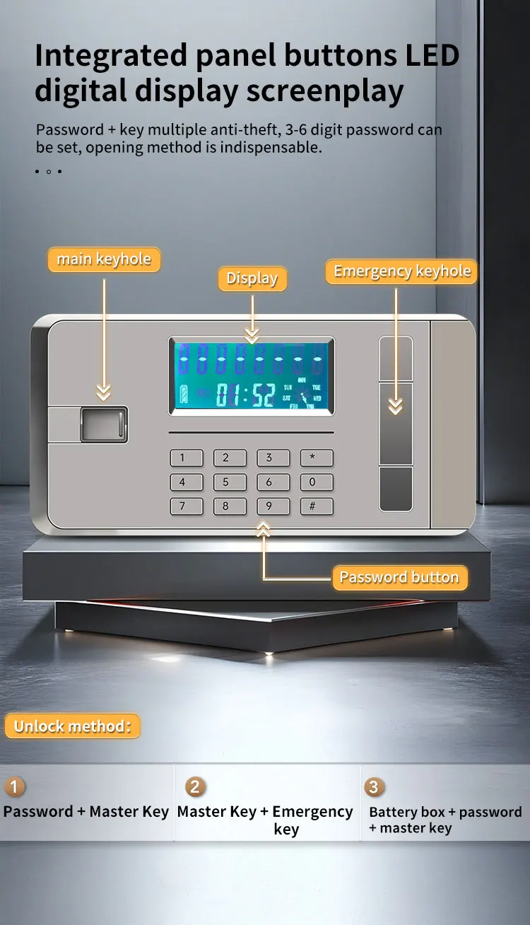 CEQSAFE Excellent Standard Digital Electronic Hotel Room Fingerprint Safe Box with Digital Password Lock manufacture