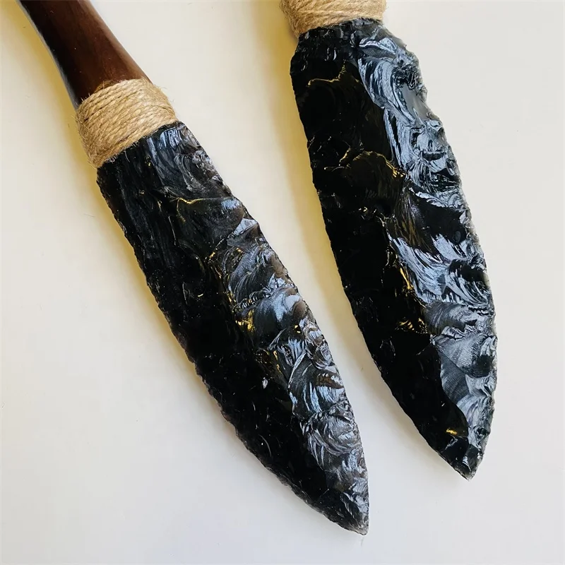 卸売 新品 人気 天然クォーツ宝石 クリスタル彫刻刀 黒曜石ダガー