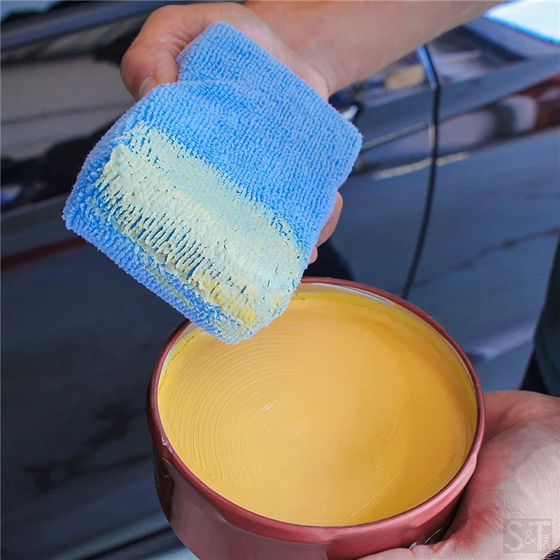 Custom Color Ceramic Car Coating Applicator Sponge With Plastic Barrier