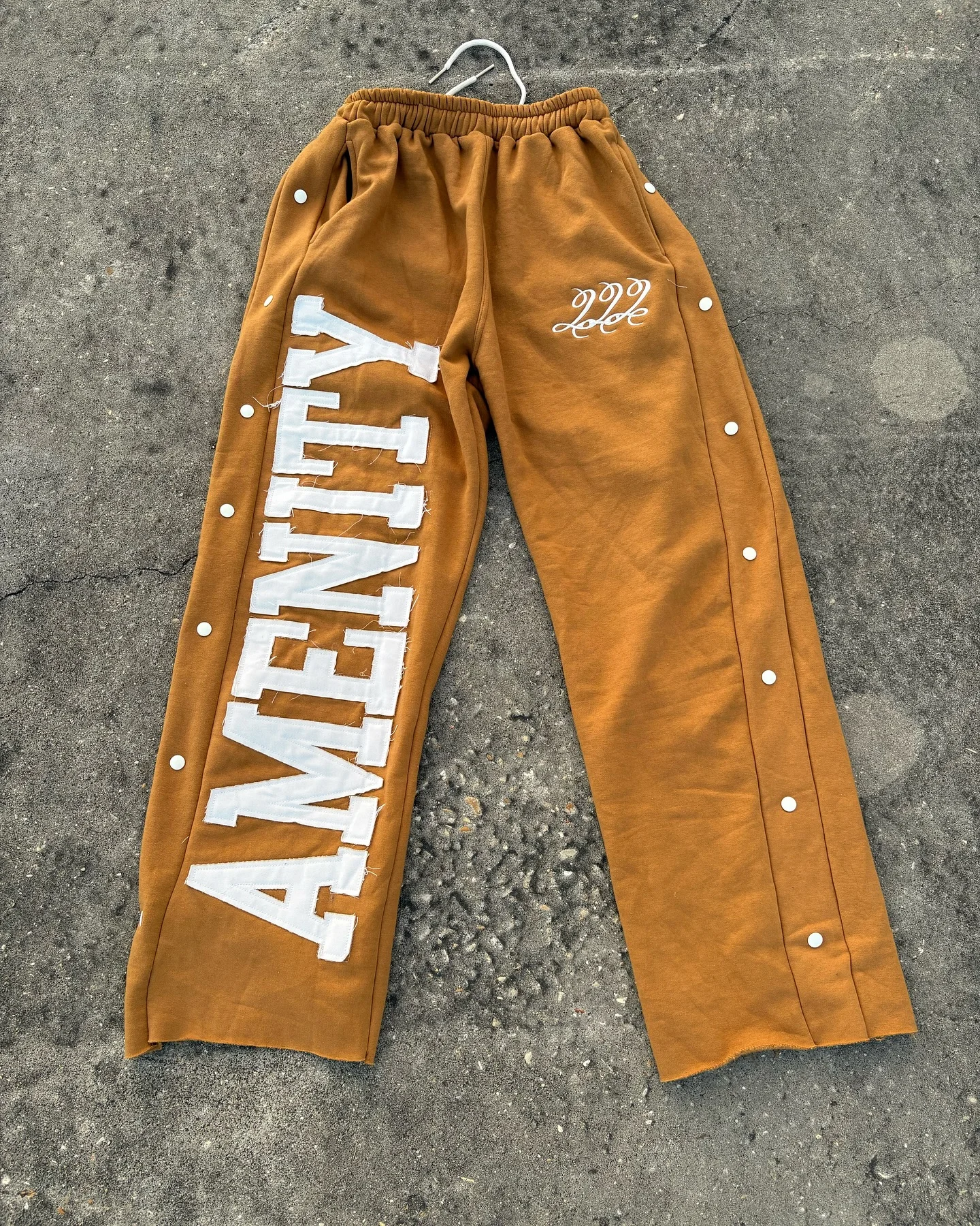 Men's Custom Sweatpants with Acid Wash Distressed Design Baggy Fit and Rhinestone Screen Printing on DTG Machine gallery 3