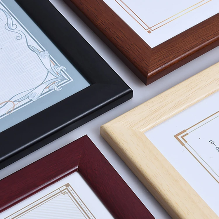 Document or Certificate Frames Made of Solid Wood High Definition Glass