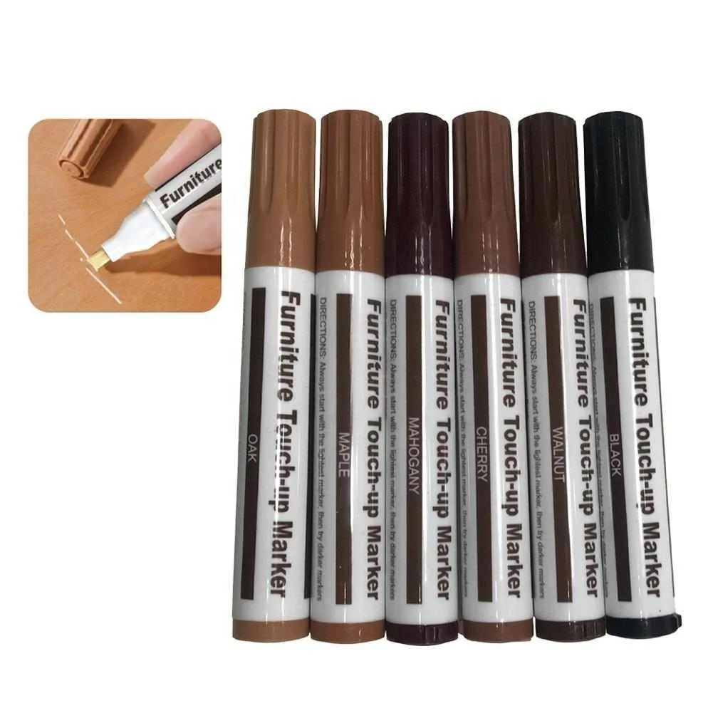 Furniture Touchup Markers Set Wood Repair Scratch Fillers Home 5 Piece Kit New ! 