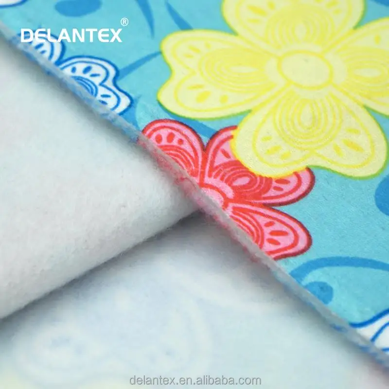 Delantex Custom Super Soft Raw Material Cute Graphics 100% Polyester Double Sided Polar Hoodie Fleece Fabric for Shirts Cloth