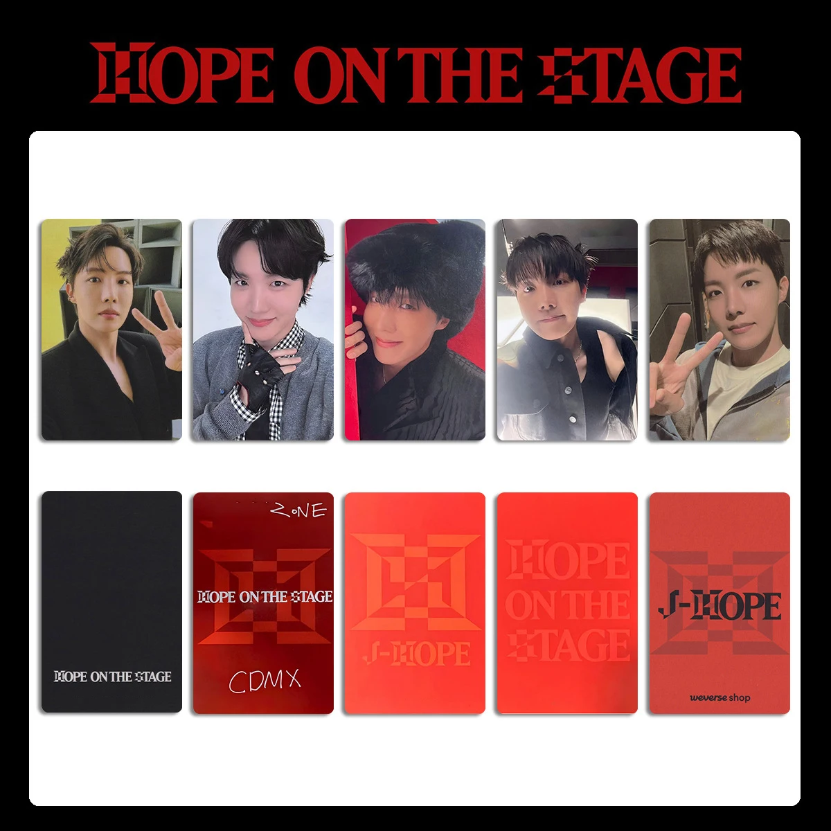 4/5pcs/set KPOP J-HOPE Hope on the Stage World Tour Selfie Cards