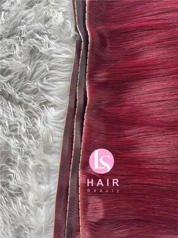 Seamless Xo Invisible Flat Weft Hole New Design Twin Tab Hole Weft Hair Extensions Invisible Weft with Hole