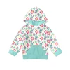 Mint Bunny Floral Print Kids Hoodie