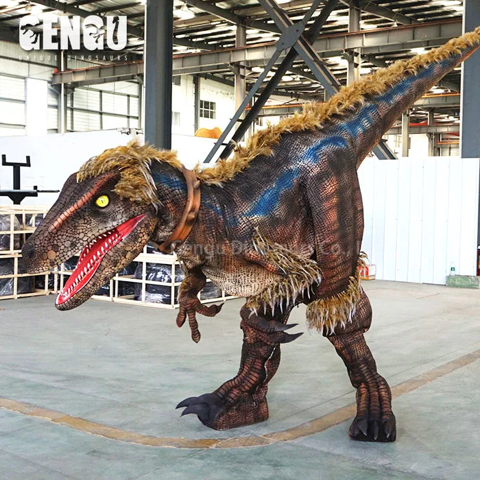 Adult Walking Dinosaur Costume Artificial 3D Metal for Indoor Use for School Kindergarten Daycare Public Airport Shopping Mall