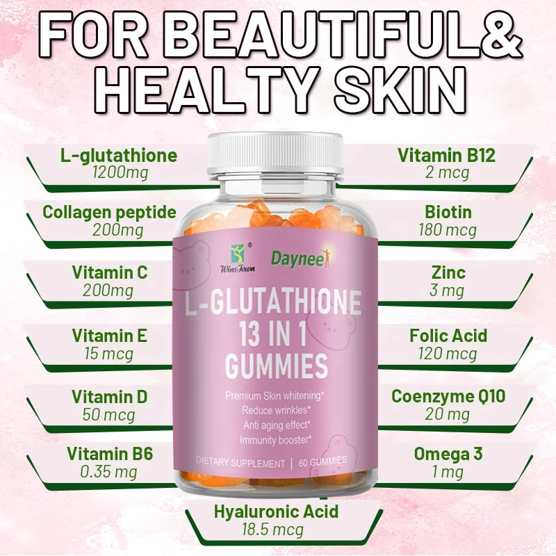 fitany glutathione candy Hair Skin Nails Beauty L-Glutathione 13 in 1 Gummies AOD-9604 (hGH Lipolytic Fragment) new-website-New Flavor:Passion Fruit Chamomile