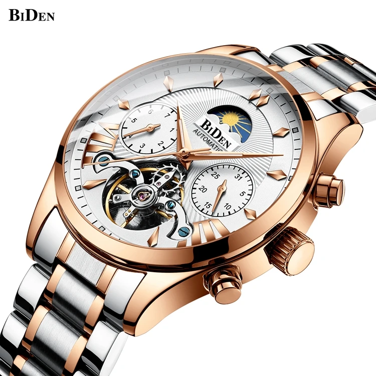 BIDEN 0189 Watch Men Automatic Luxury Mechanical Men Wristwatch Designer Stainless Steel Men Watches Alibaba