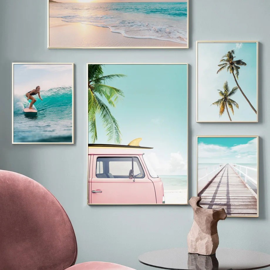 Sea Beach Landscape Posters Prints Canvas Painting Canvas Wall Art Wall Pictures 
