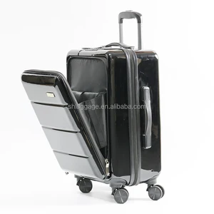 Hot Wholesale Universal Light ABS+PC Luggage Business Boarding Carry on Trolley Front Pocket  Wholesale Business Boarding Case