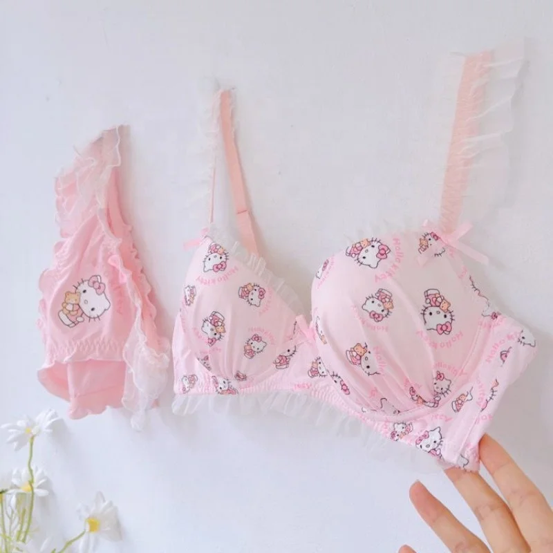 Kt Sanrio Anime Kawaii Underwear Cute Cartoon New Sweet Girl Bra ...