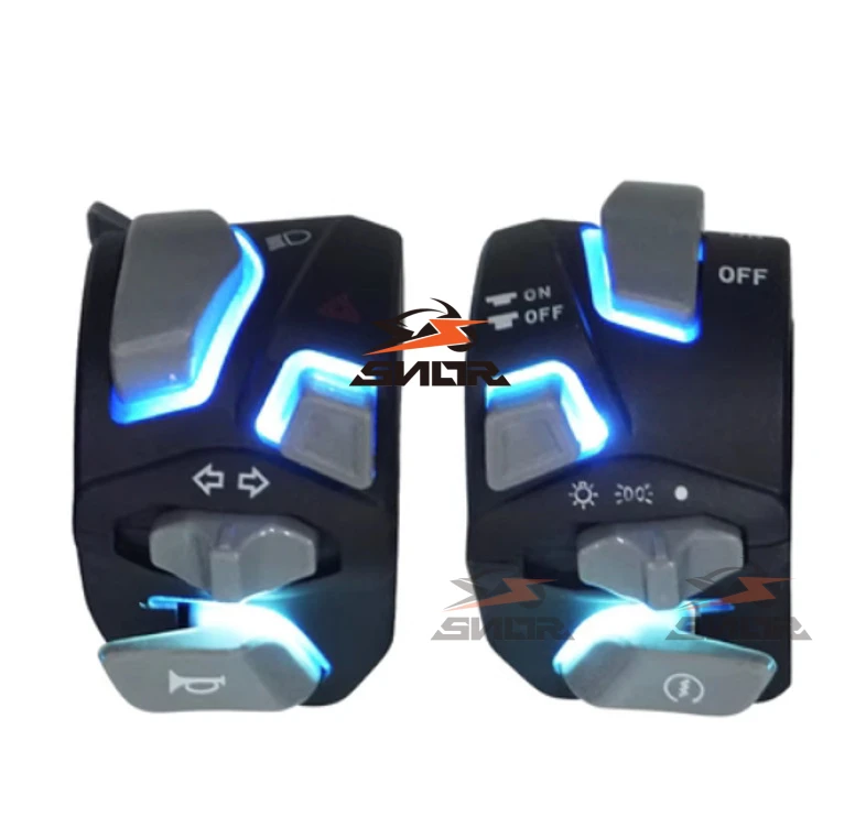 SNOR Universal Led Light Colorful Motorcycle Handle Switch Modified Handlebar Control Headlight Turn Signal Horn Switch