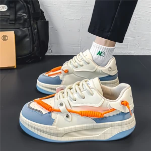 Men's Leisure Skateboard Shoes Retro Flavor Combines Trend Gene Niche Design Chunky Upper Colorful Spliced Uppers Comfortable