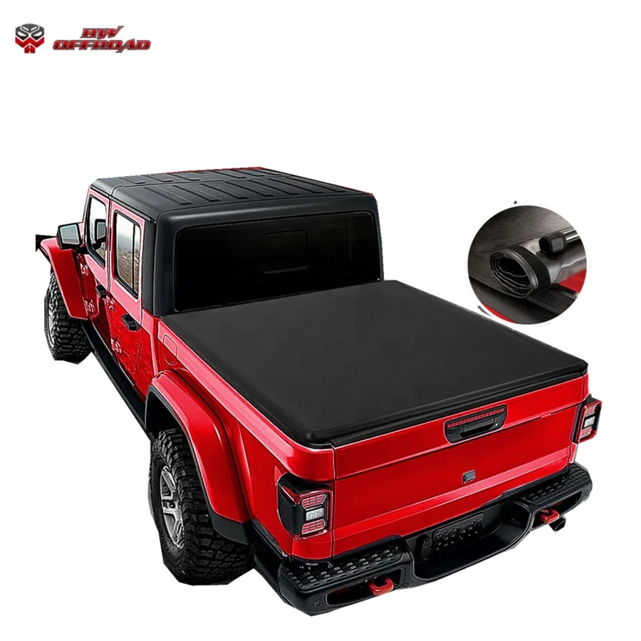 Hw 4x4 Soft Roll Up Truck Bed Tonneau Cover For Wrangler Gladiator Jt 2018+ Truck  Bed Cover - Buy Tonneau Cover,Soft Roll Up,Truck Bed Cover Product on  