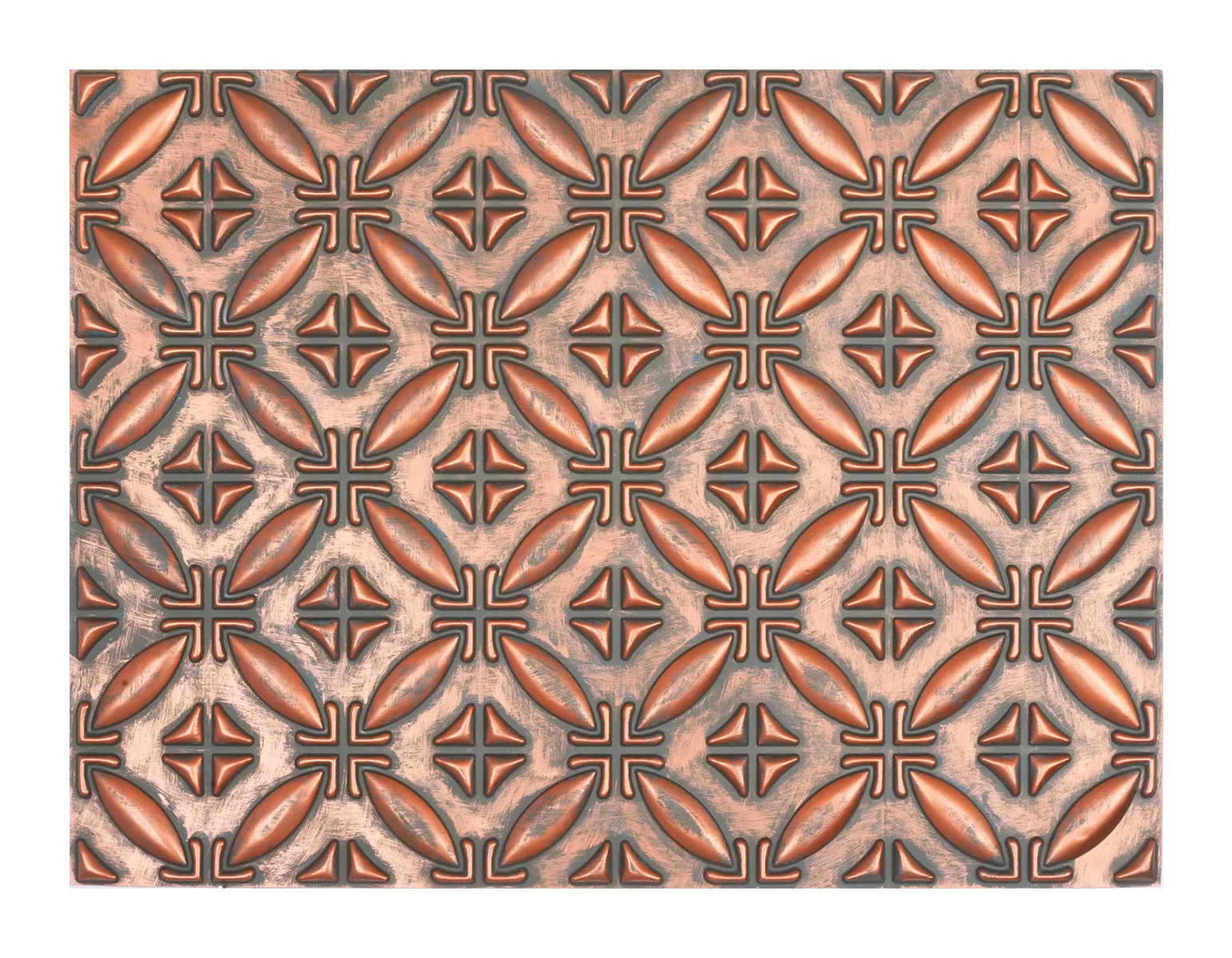 Drop in ceiling panels 3D embossed wall panels for Cafe Club (24"x24" PVC) PLB38 Rustic copper