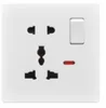 Presa MF 5 poli con interruttore 13A 1 modulo, neon