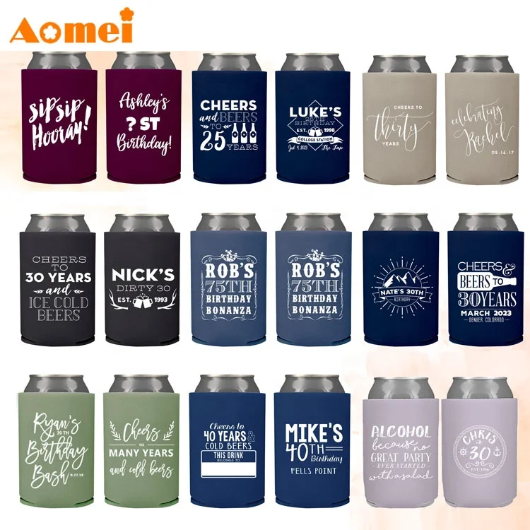 AOMEI Customized 12 16 OZ Blank Sublimation Smart Cheap 3 4 in 1 Thick Foam Drink Beer Bottles Can Cooler Stubby Holder