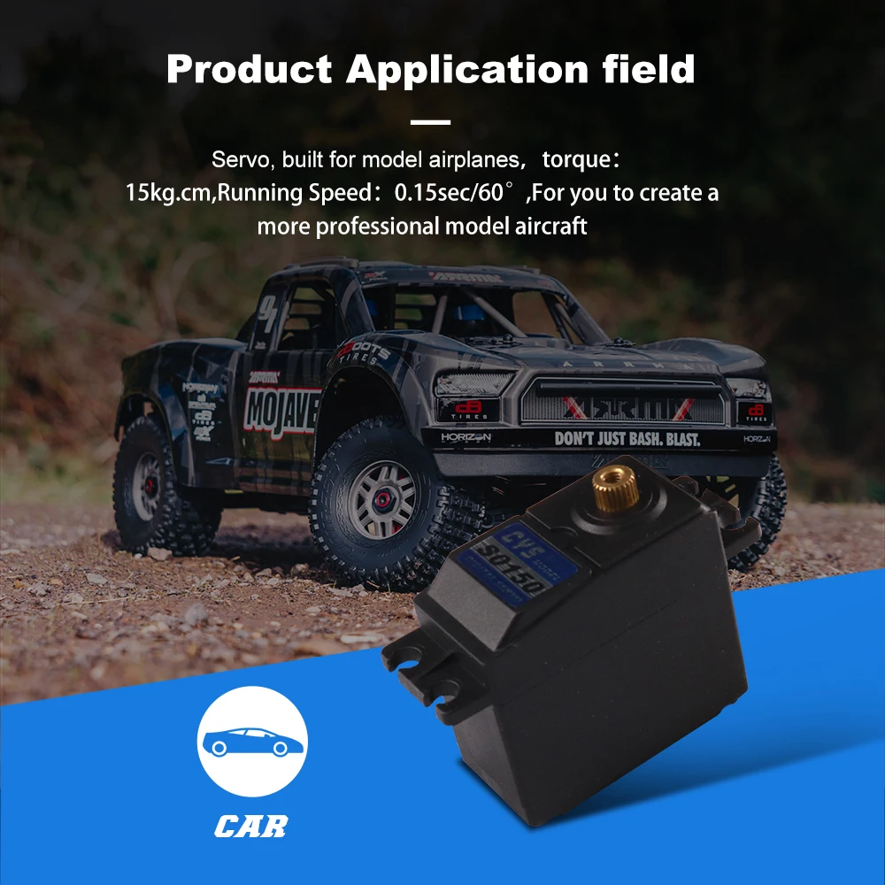 CYS-S0150D цифровой серводвигатель для 1/10 радиоуправляемых автомобилей водонепроницаемый железный сердечник металлический редуктор 56 г 15 кг см Крутящий момент стандартного размера Квадрокоптеры