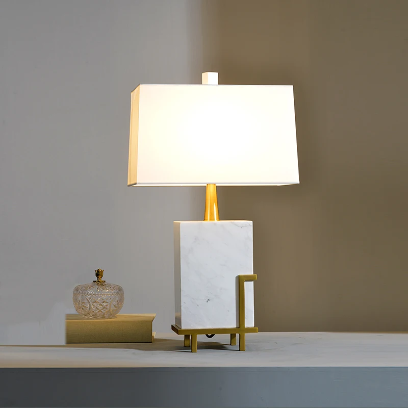 WHITE MARBLE TABLE LAMP