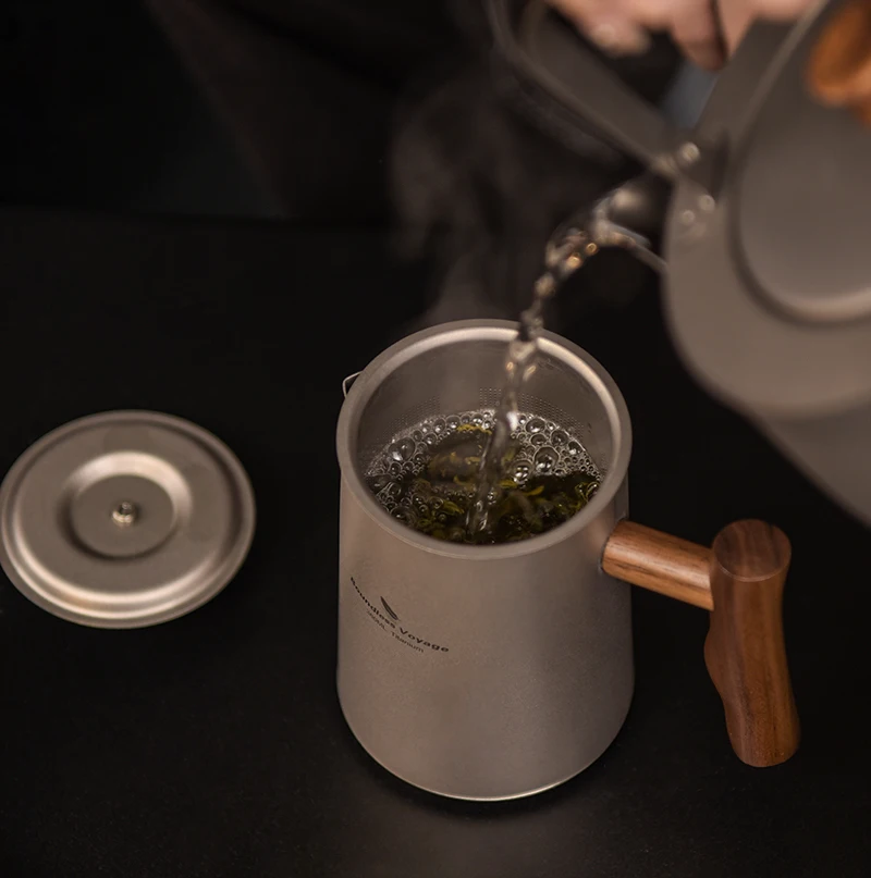 Boundless Voyage Titanium Tea Set Coffee Kettle Cups Outdoor Camping