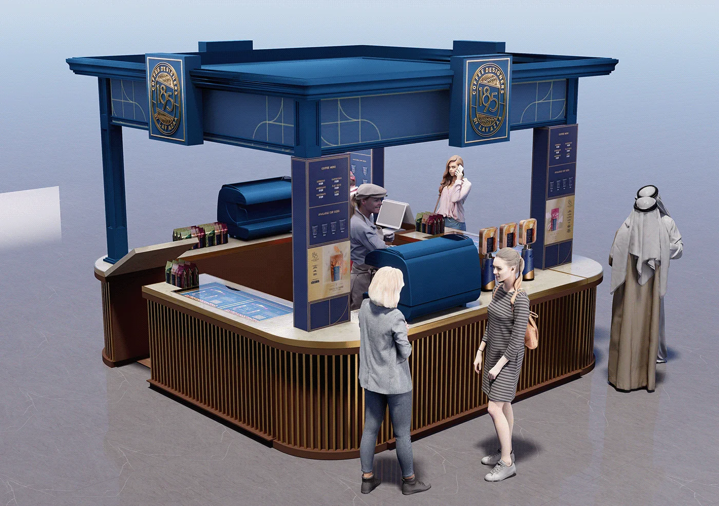 Perfect Retail Sweet Corn Kiosk With Counter Design Corn Stall for Sale
