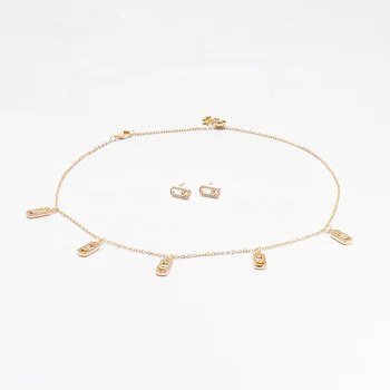 New Arrived Trendy Dainty Fashion Jewelry Set Women Chain Custom Necklace Earring Set