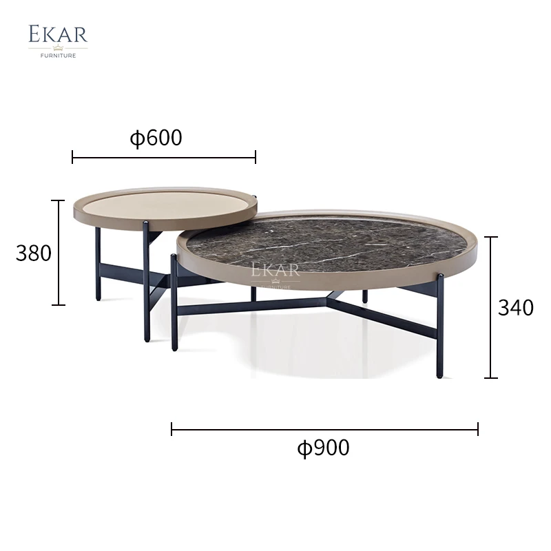 product luxury center table modern living room furniture round marble top stainless steel coffee table for home hotel-63