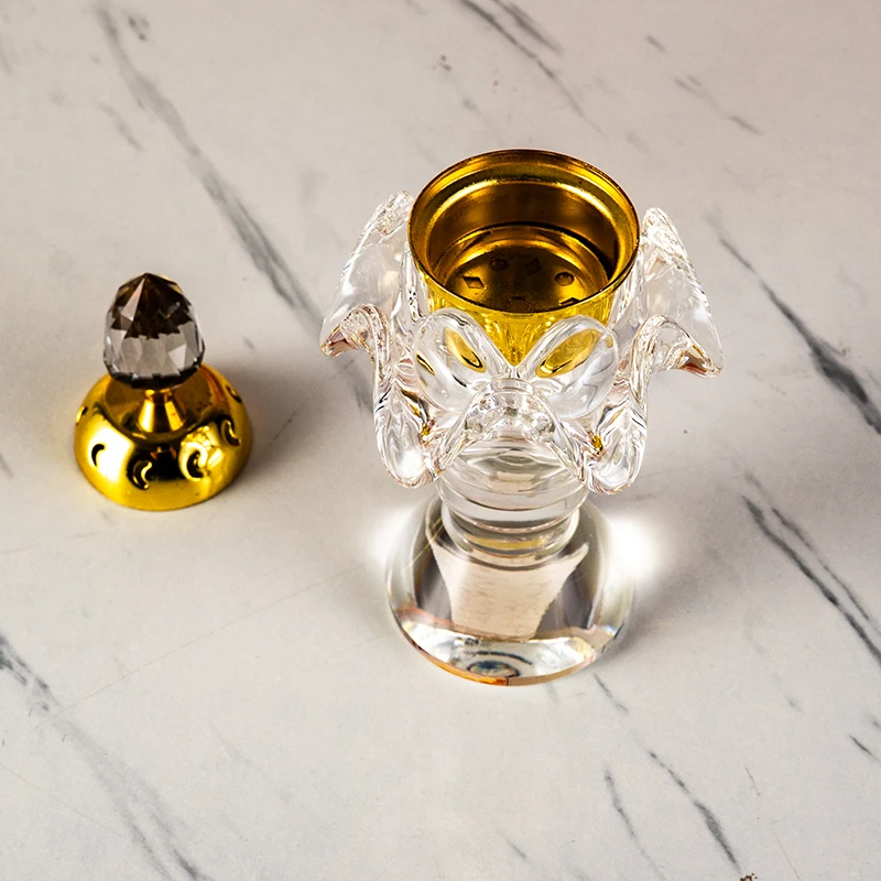 product new design exquisite fashion wave shape home decoration air purification treatment glass crystal aromatherapy stove-8
