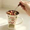Tenedor blanco estilo navideño