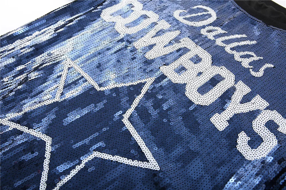 New Arrival Style Blue Party Dresses Sequin Dallas Cowboys Sequin