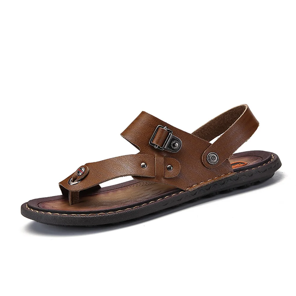 Morxiva Shoes Sandalia (talla 47 - 48) de hombre de piel by Morxiva Marron  - Envío gratis | Spartoo.es ! - Zapatos Sandalias Hombre 39,90 €