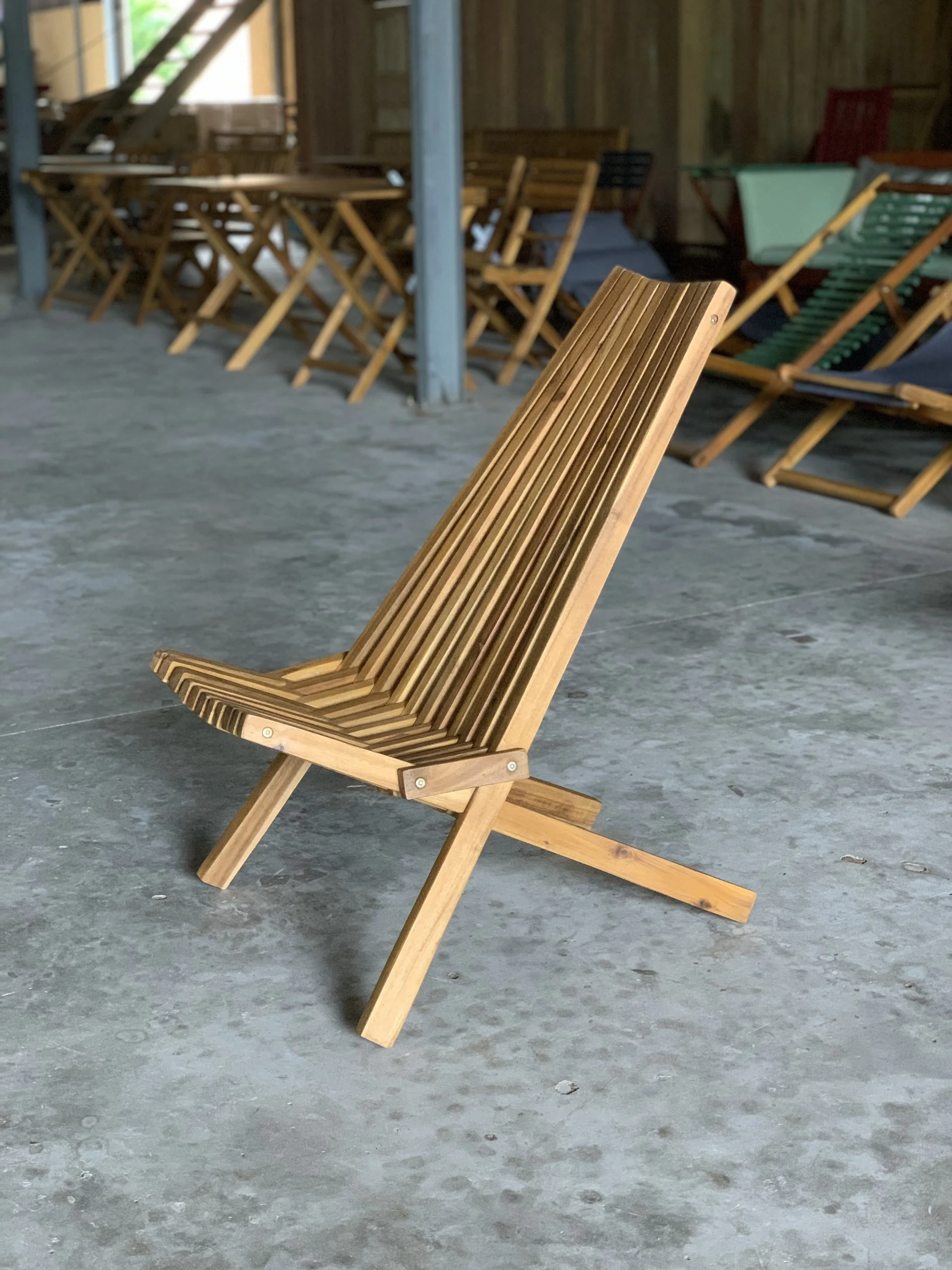 Высококачественный вьетнамский деревянный уличный рыболовный стул из акации/деревянный пляжный для